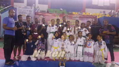 23 Medali Bawa Kontingen Kaimana Juara III Umum Kejurnas Taekwondo Wilayah VIII dan Papua Open
